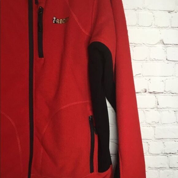 Rocky Men’s Large Red Fleece Jacket ColorBlock  Worn Once Size L - Picture 3 of 16